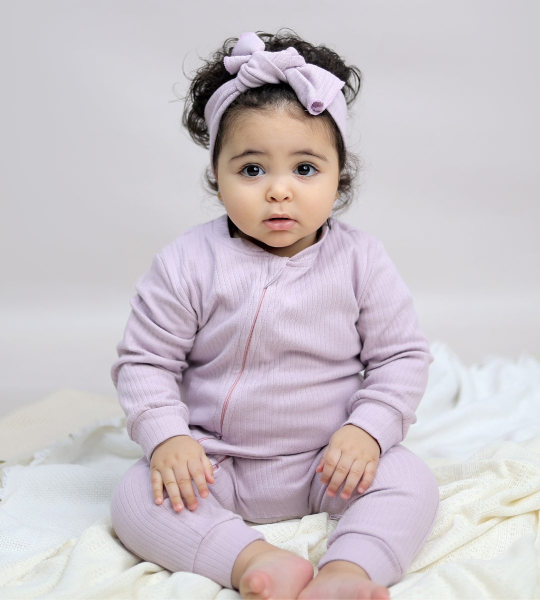 Lavender Zip-Up Onesie