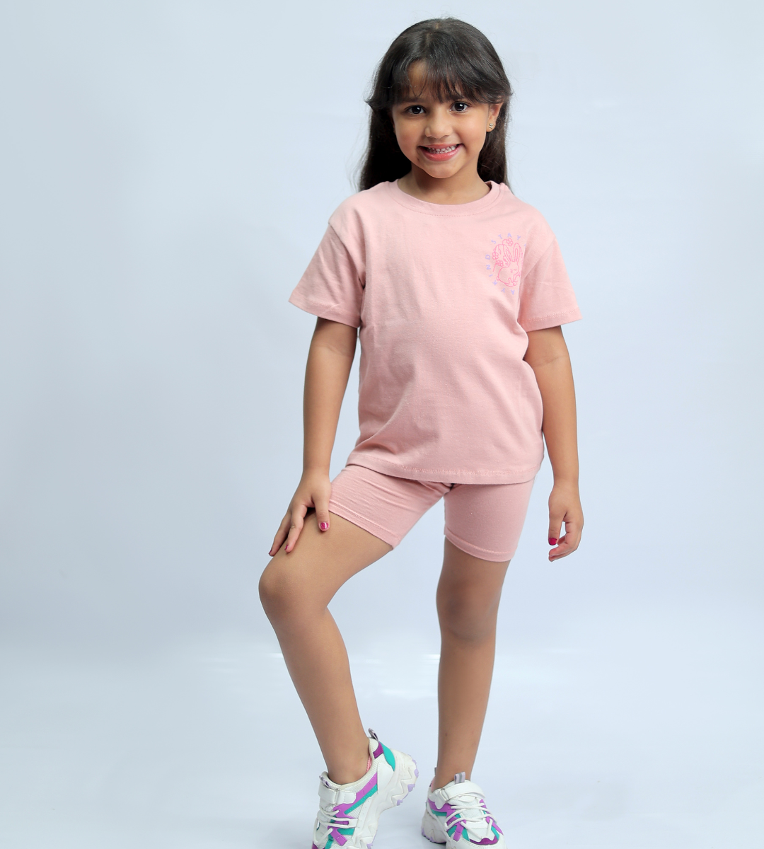2-Piece Bunny oversized shirt and bike shorts set