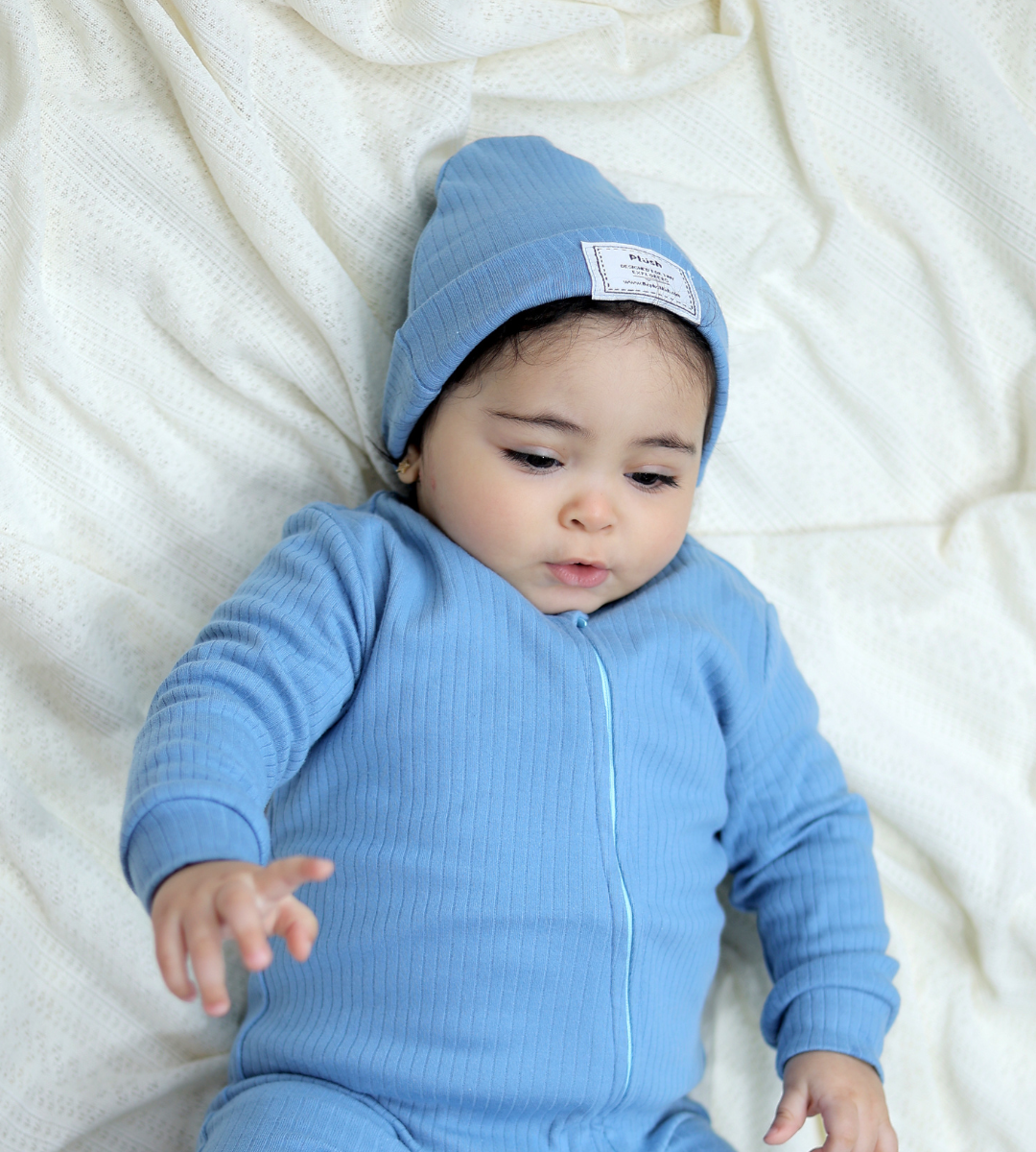 Ocean Blue Ribbed Beanie