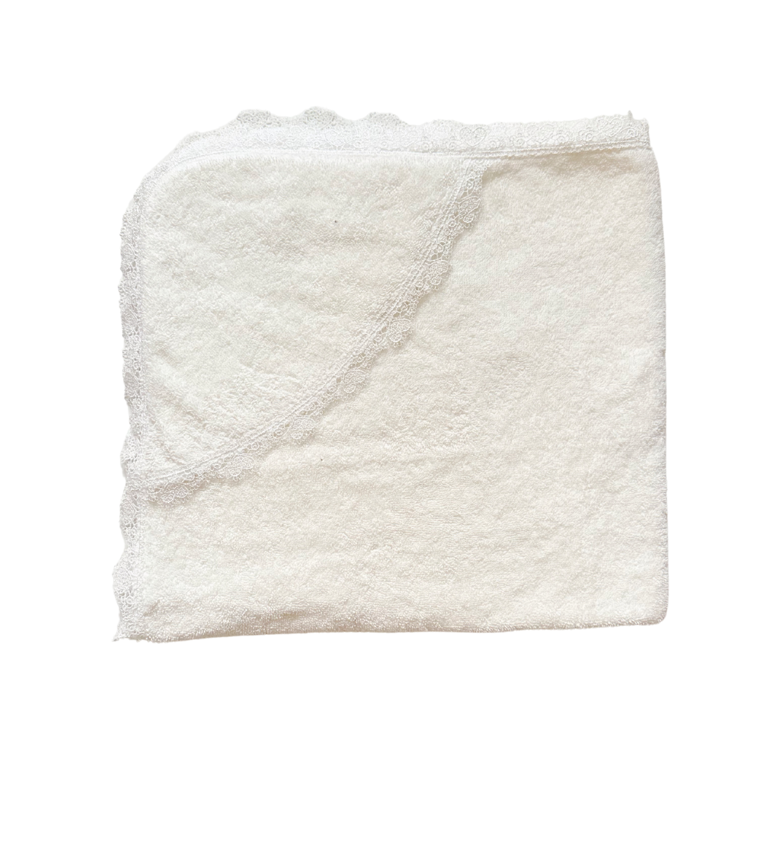 White Lace Hooded Bath Towel