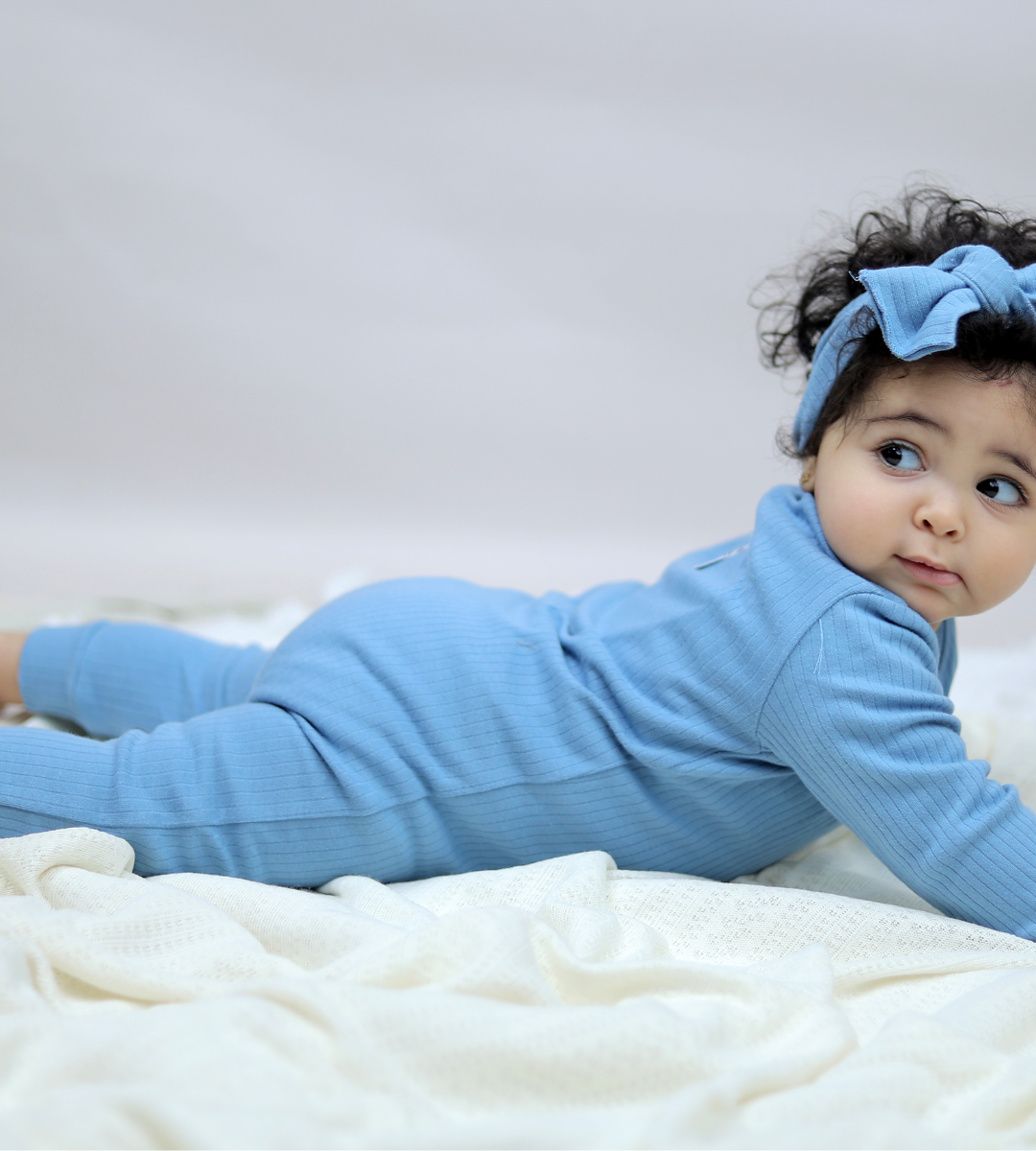 Ocean Blue Zip-Up Onesie
