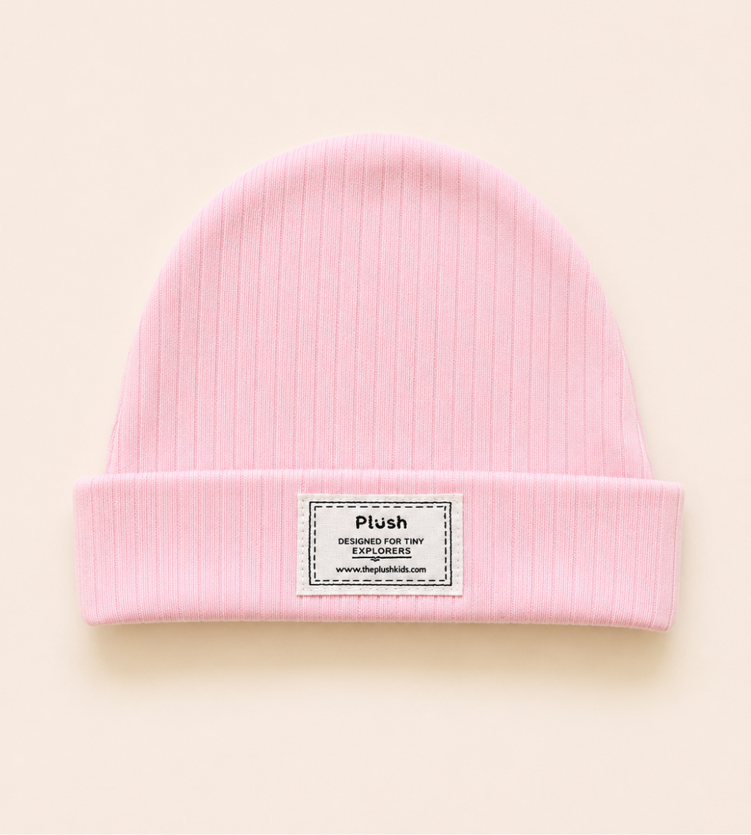 Blush Pink Ribbed Beanie