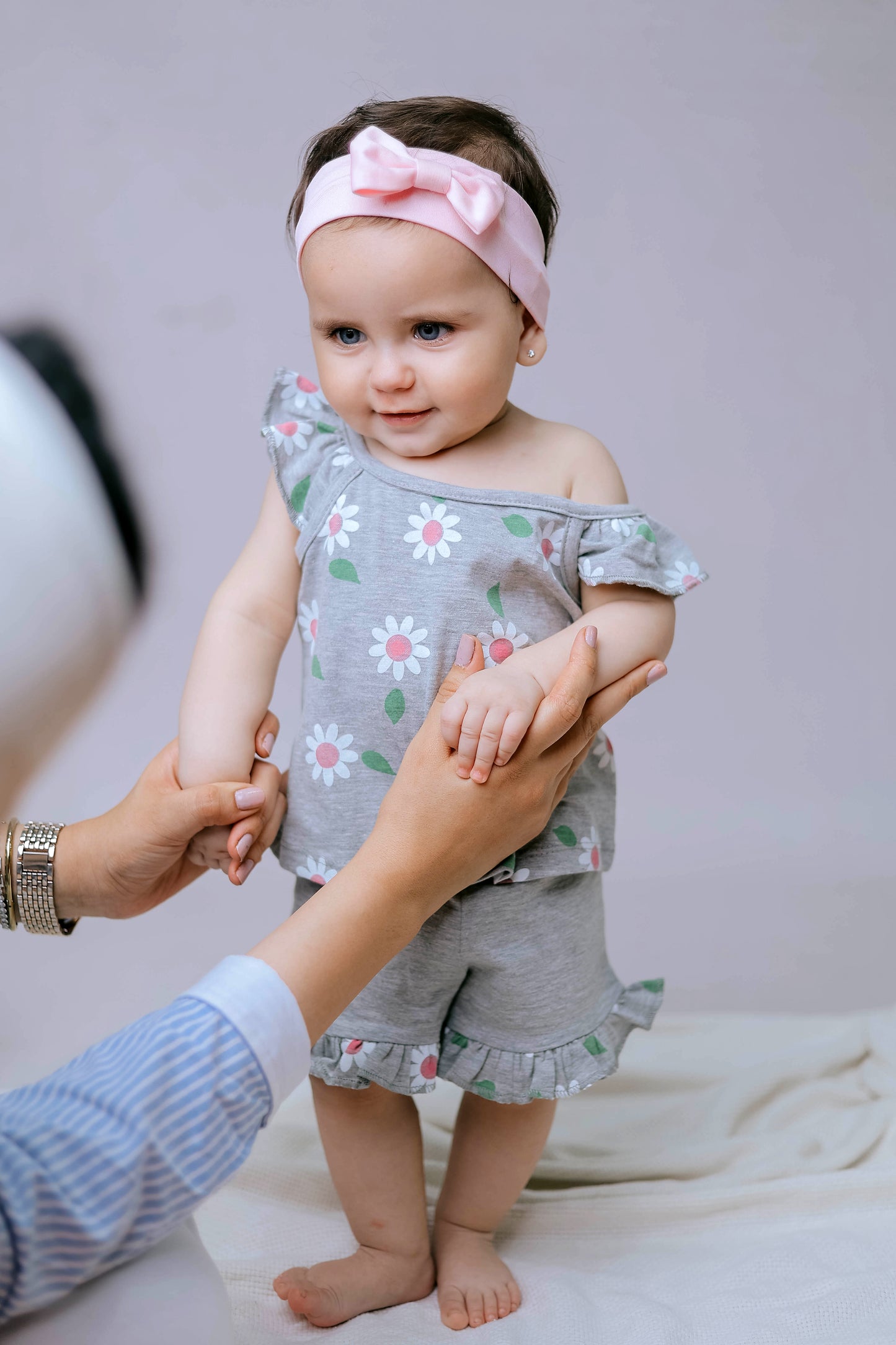 2-PIECE GREY FLORAL SET