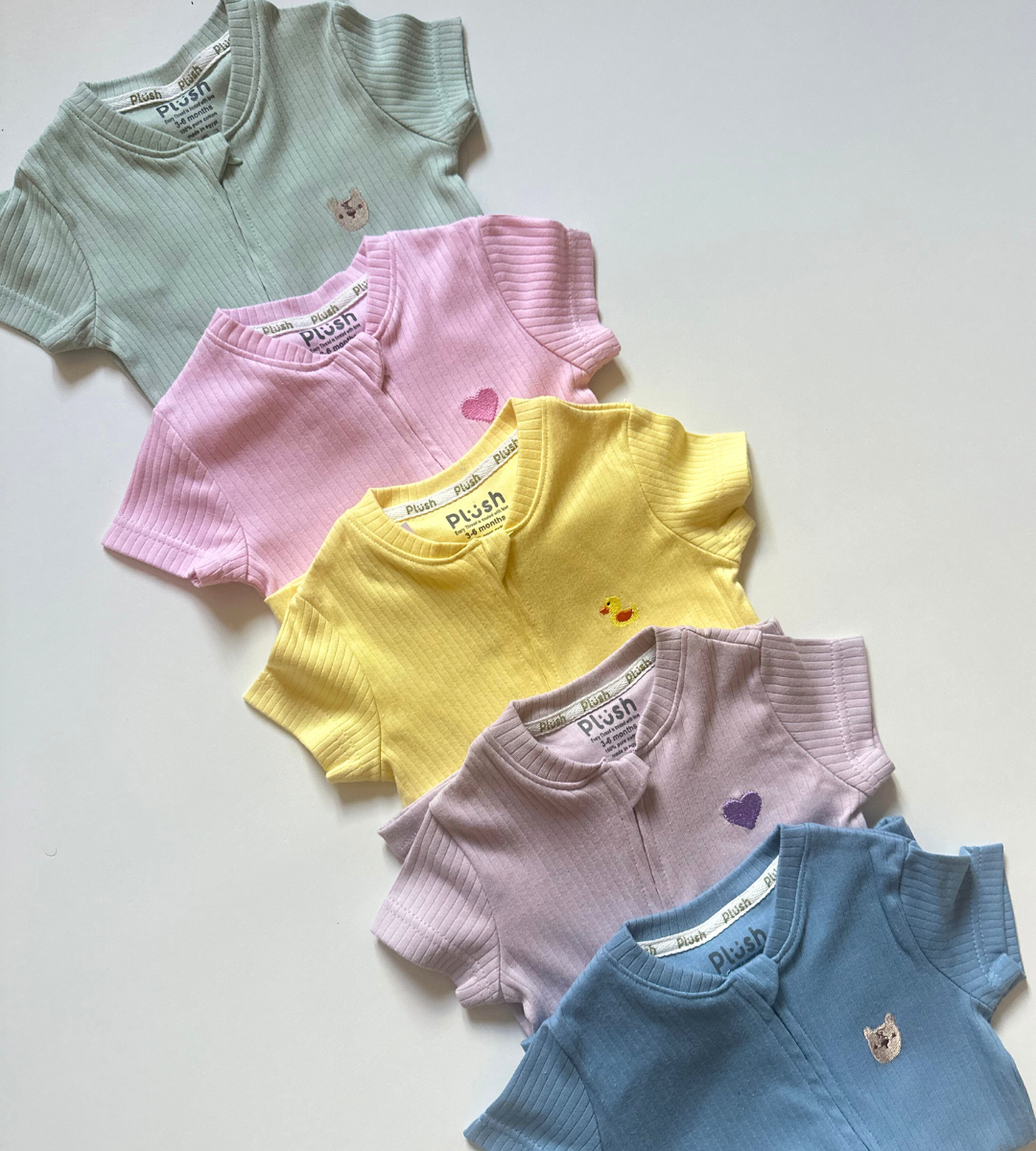 Ribbed Zip Romper – Lavender