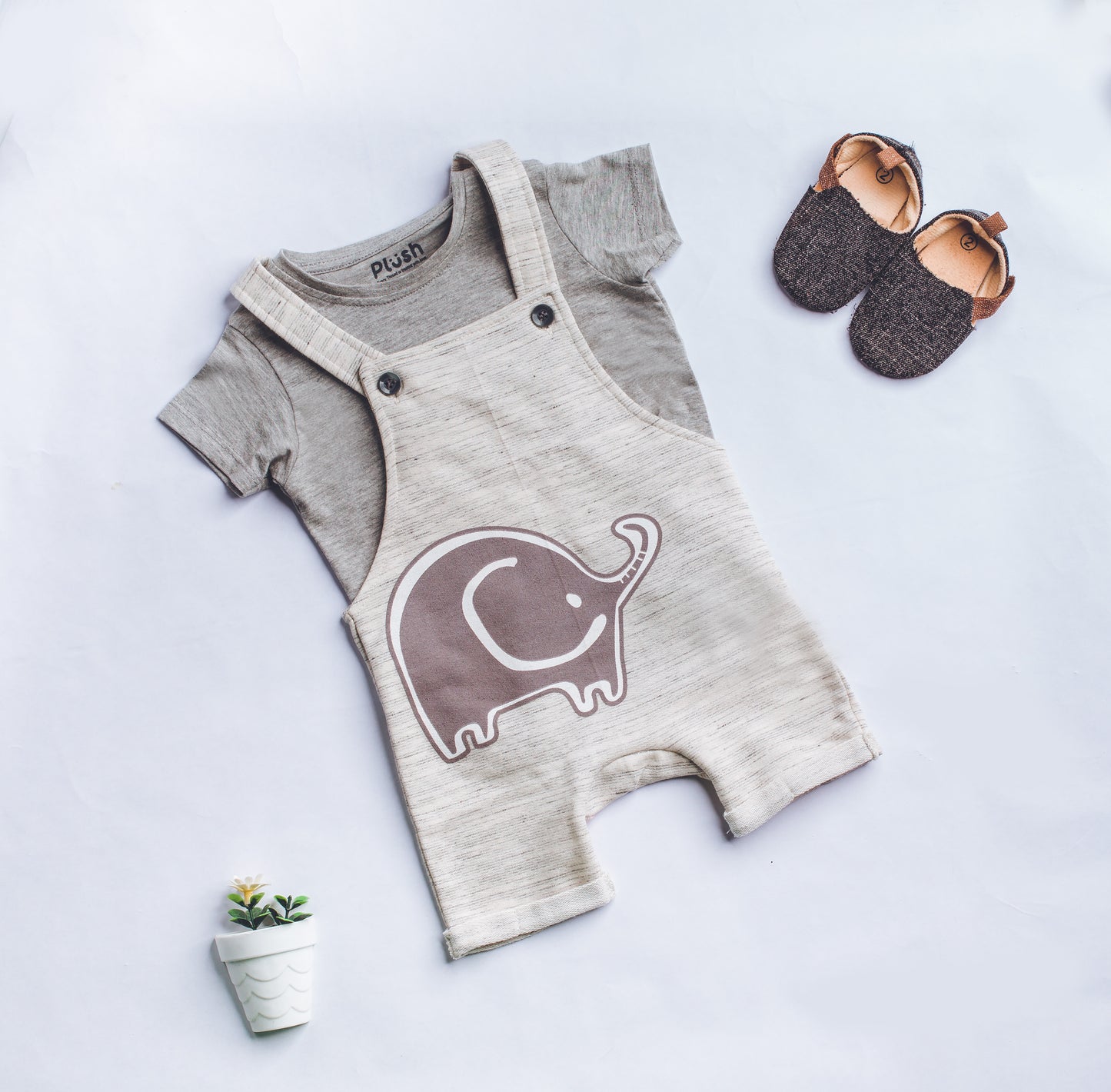 2-PIECE ELEPHANT DUNGAREES