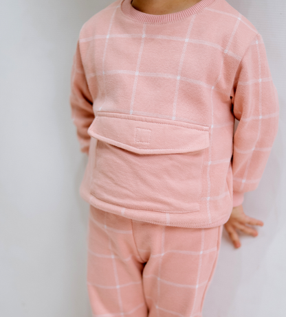 2-Piece Plaid Pink Set