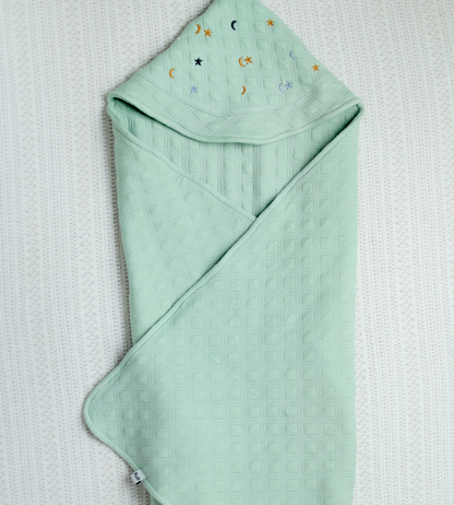 starry snuggle blanket-pistachio