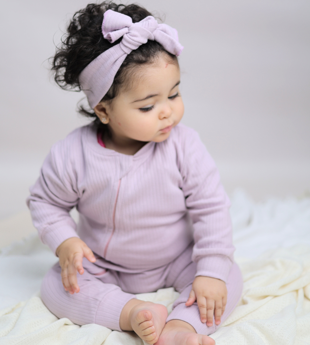 Lavender Zip-Up Onesie