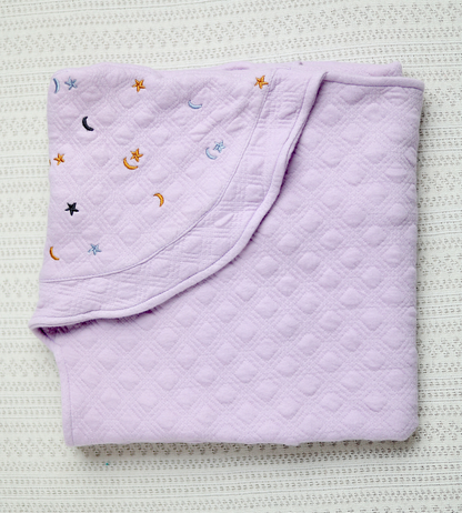 starry snuggle blanket lilac