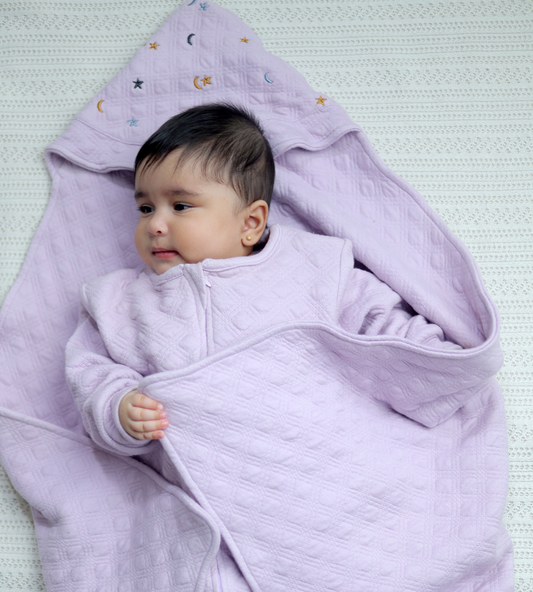 starry snuggle blanket lilac