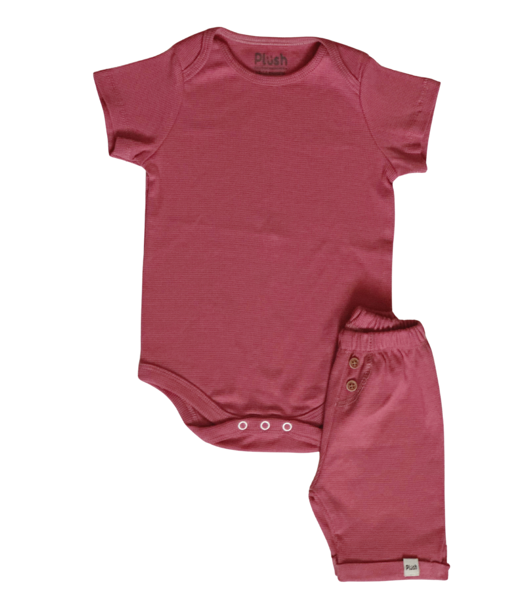 Waffle Short sleeve Bodysuit and Shorts set