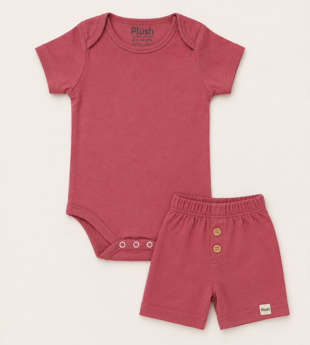 Waffle Short sleeve Bodysuit and Shorts set