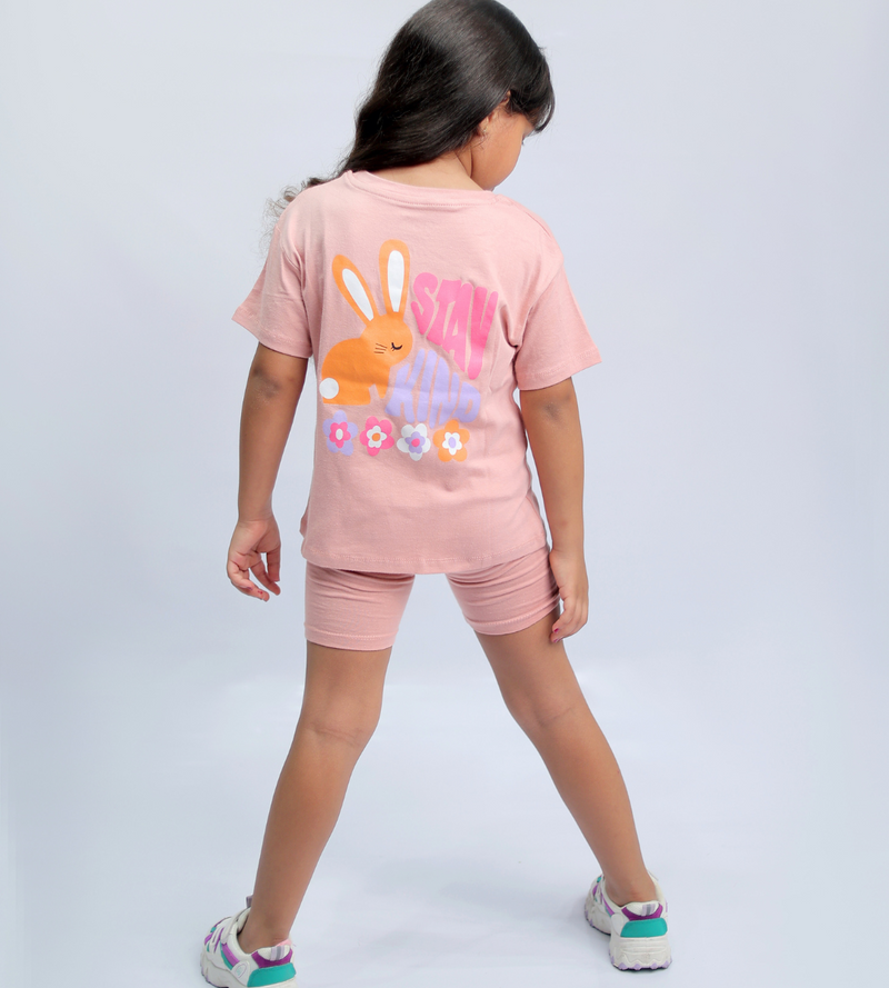 2-Piece Bunny oversized shirt  and bike shorts set