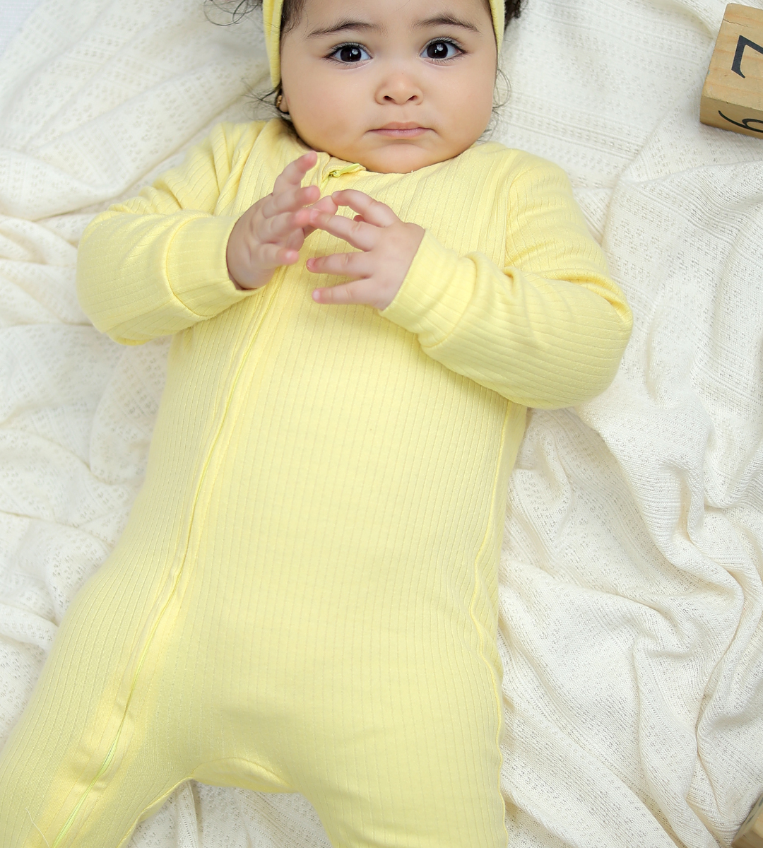 Butter Yellow Zip-Up Onesie