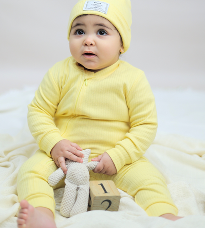 Butter Yellow Zip-Up Onesie