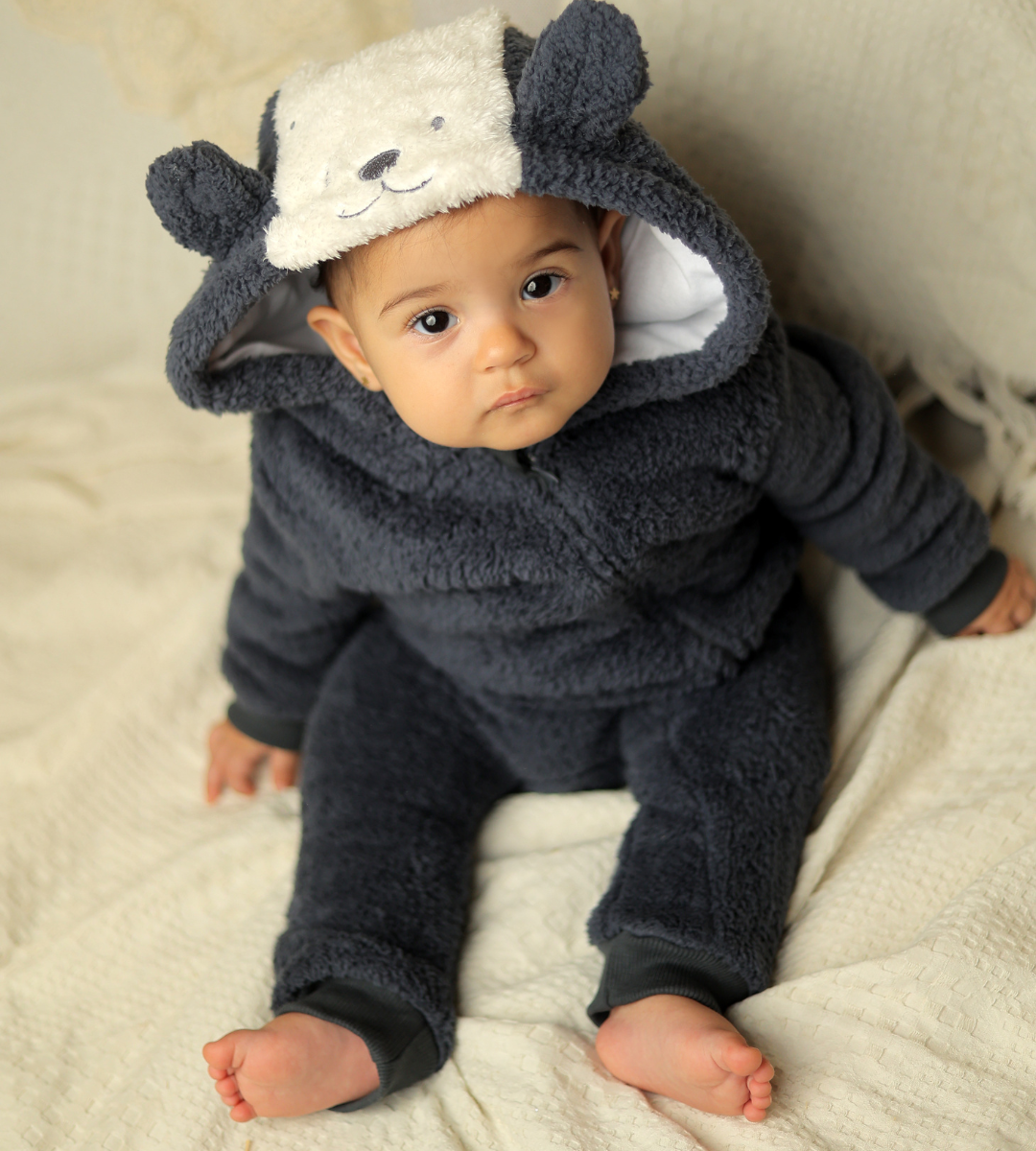 Cuddle Bear Sherpa Onesie – Dark Grey