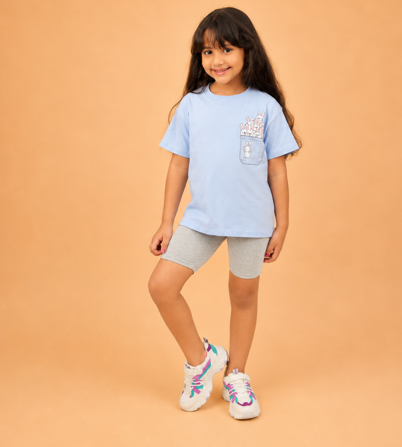 2-Piece pocket oversized shirt  and bike shorts set