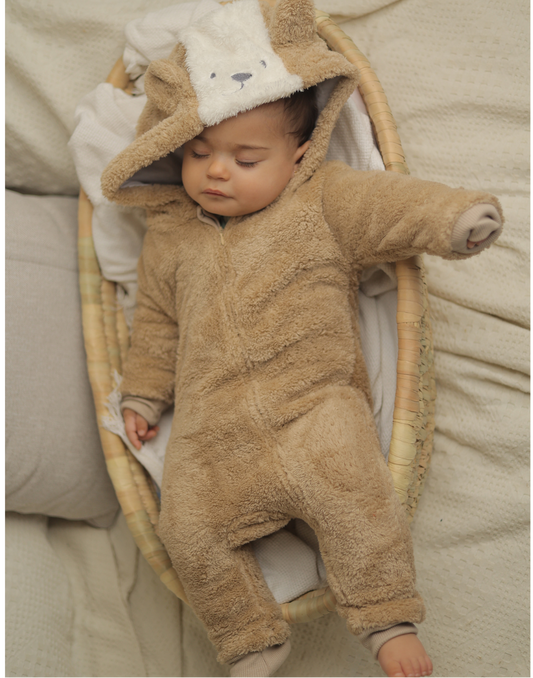 Cuddle Bear Sherpa Onesie – beige
