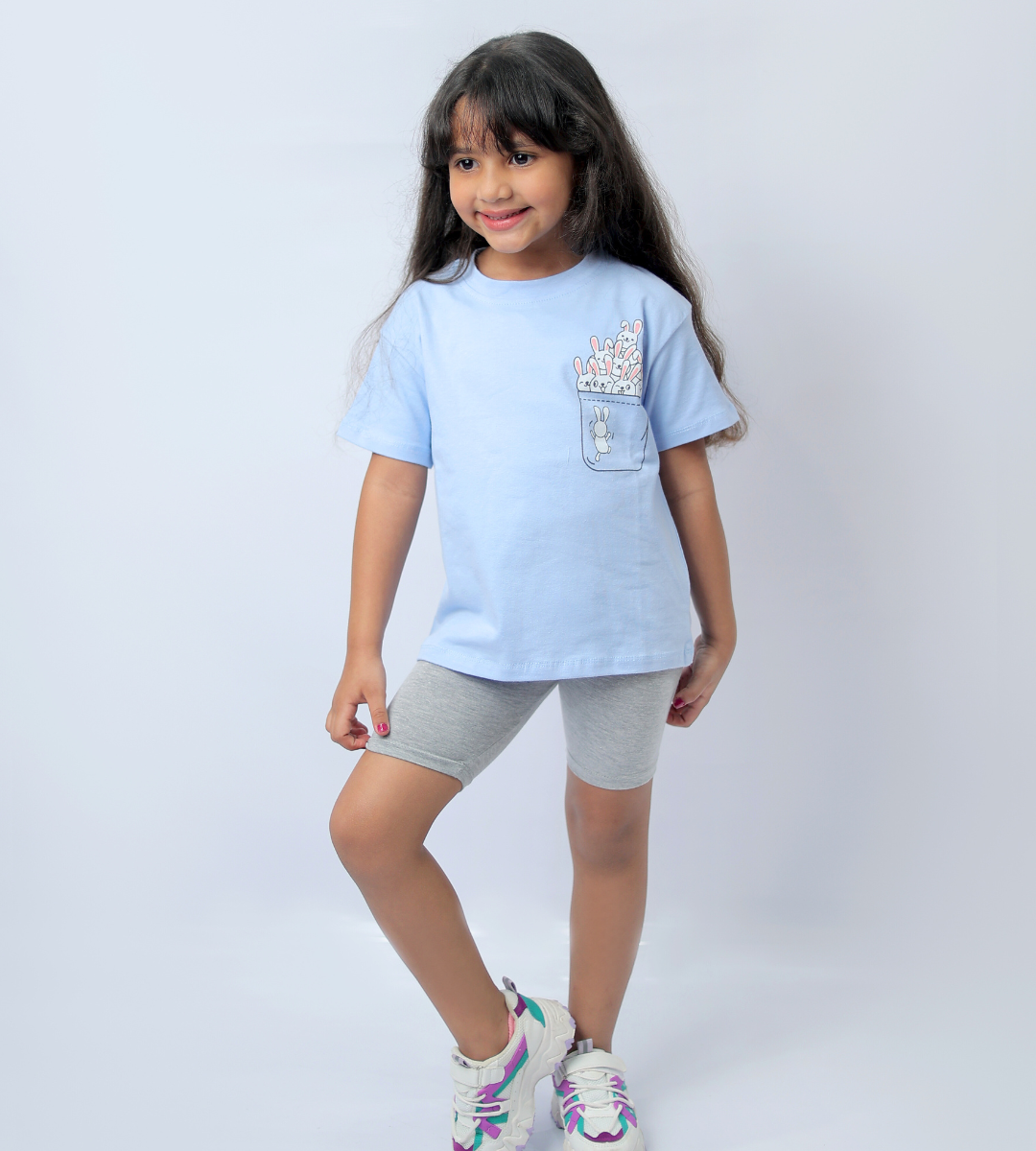 2-Piece pocket oversized shirt  and bike shorts set