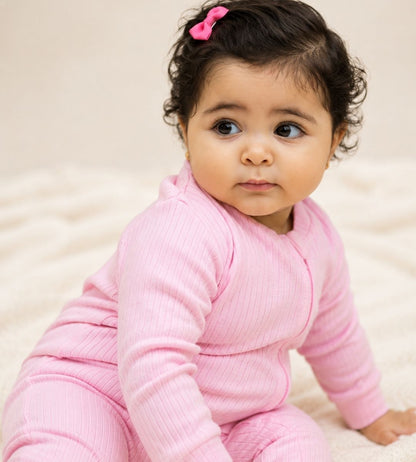 Blush Pink Zip-Up Onesie