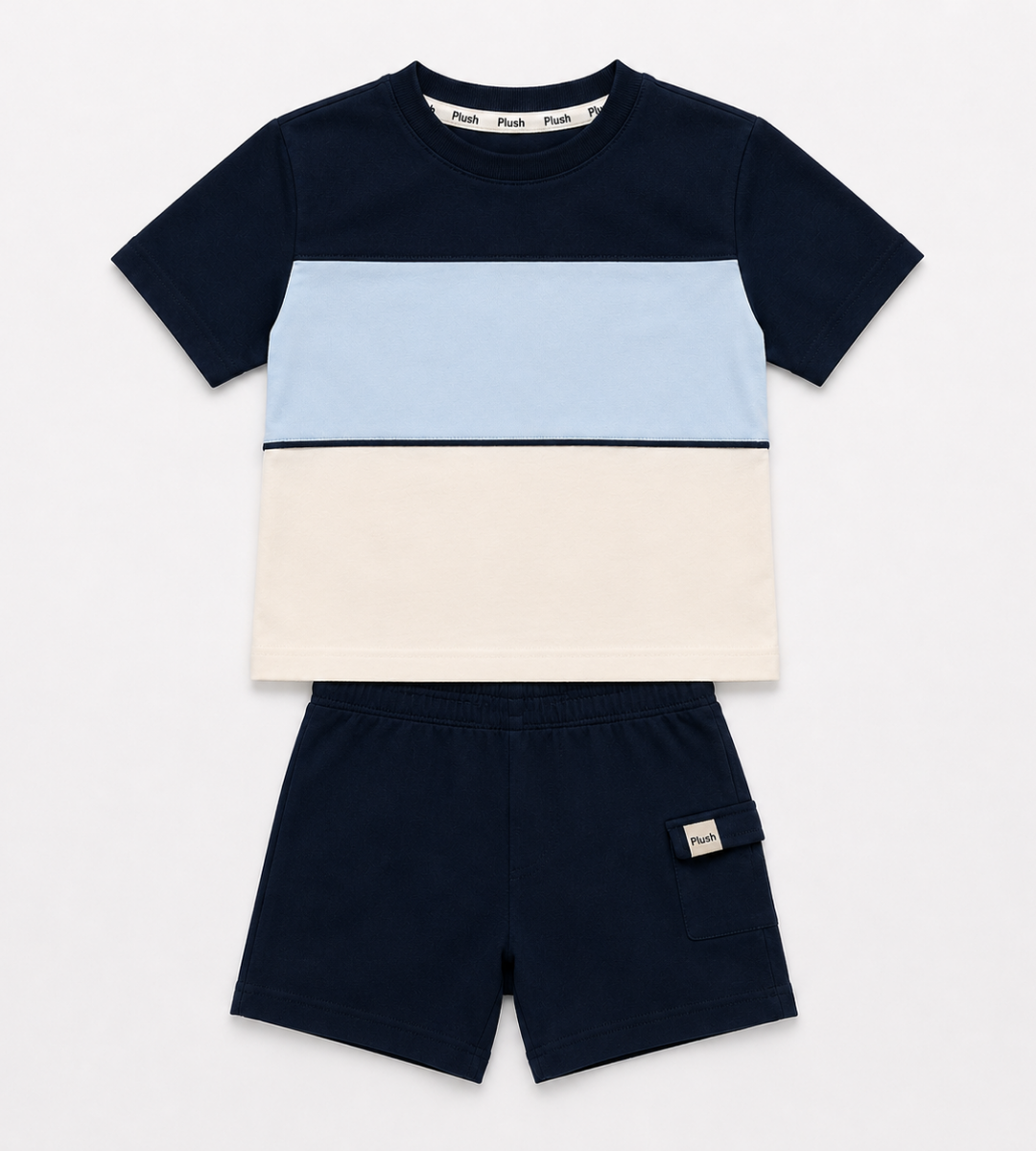2-Piece Navy Color block set