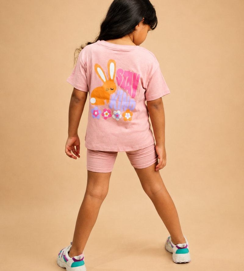 2-Piece Bunny oversized shirt  and bike shorts set