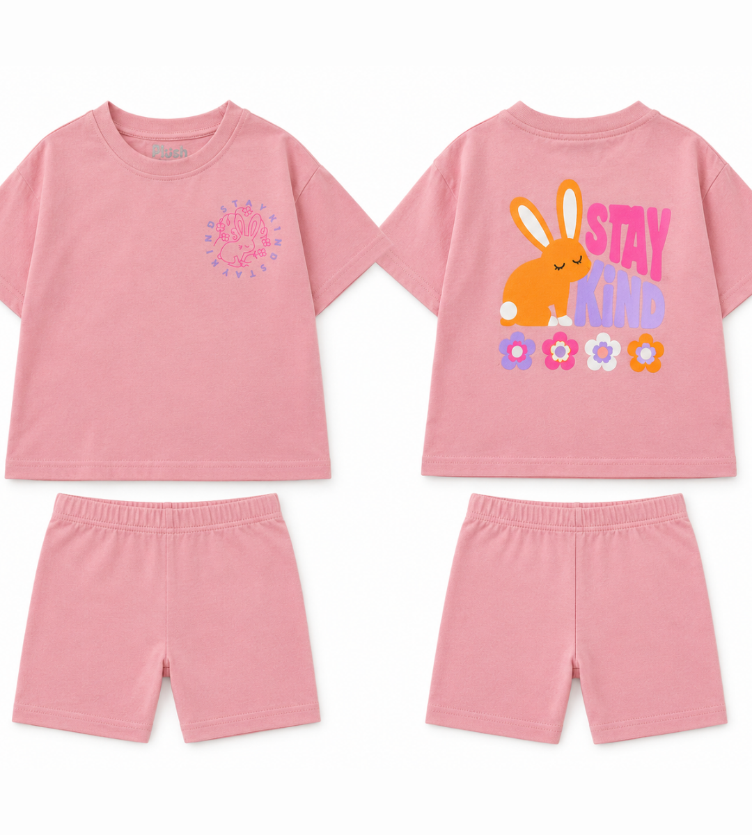 2-Piece Bunny oversized shirt  and bike shorts set