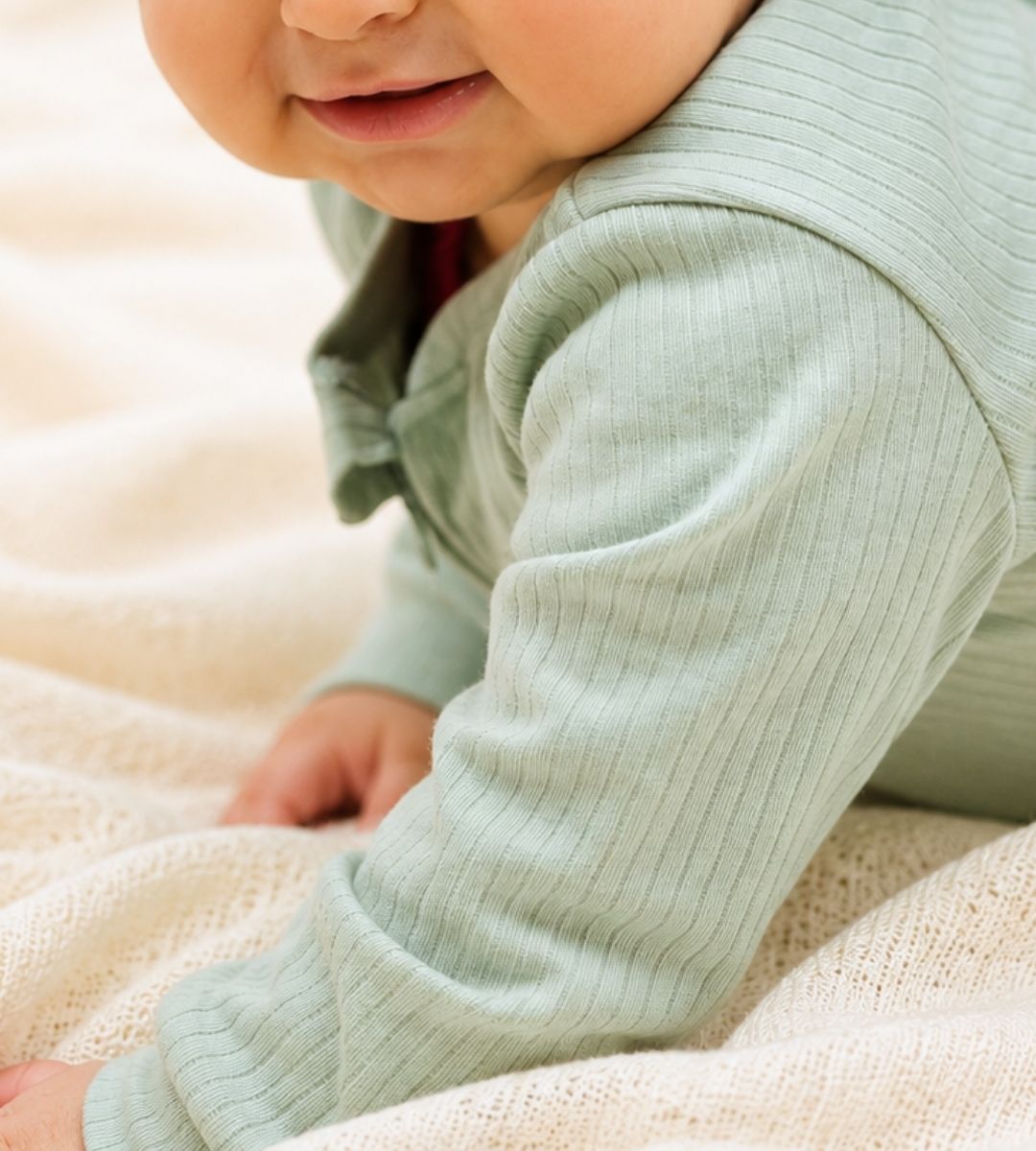 Pistachio Zip-Up Onesie