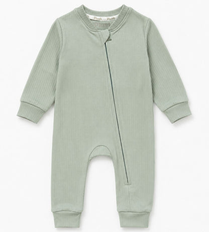 Pistachio Zip-Up Onesie