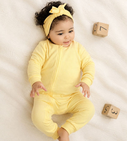 Butter Yellow Zip-Up Onesie