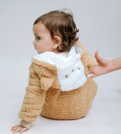 Sherpa bear top onesie baby