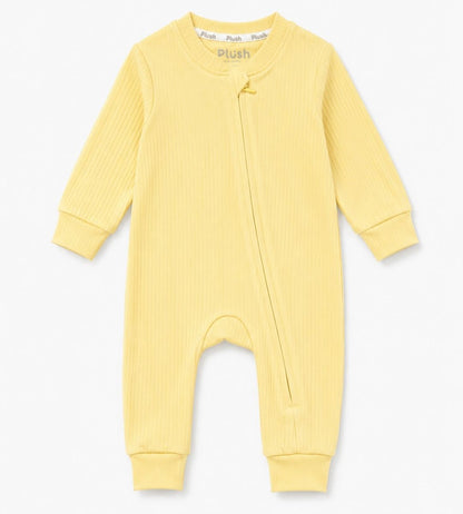 Butter Yellow Zip-Up Onesie