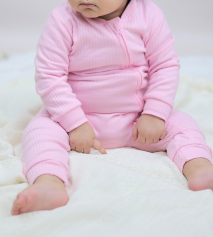 Blush Pink Zip-Up Onesie