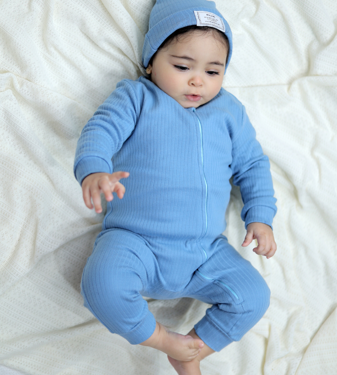 Ocean Blue Zip-Up Onesie