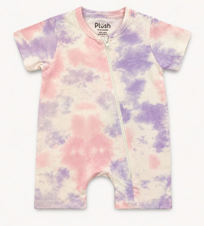 TIE DYE ZIP-UP ROMPER