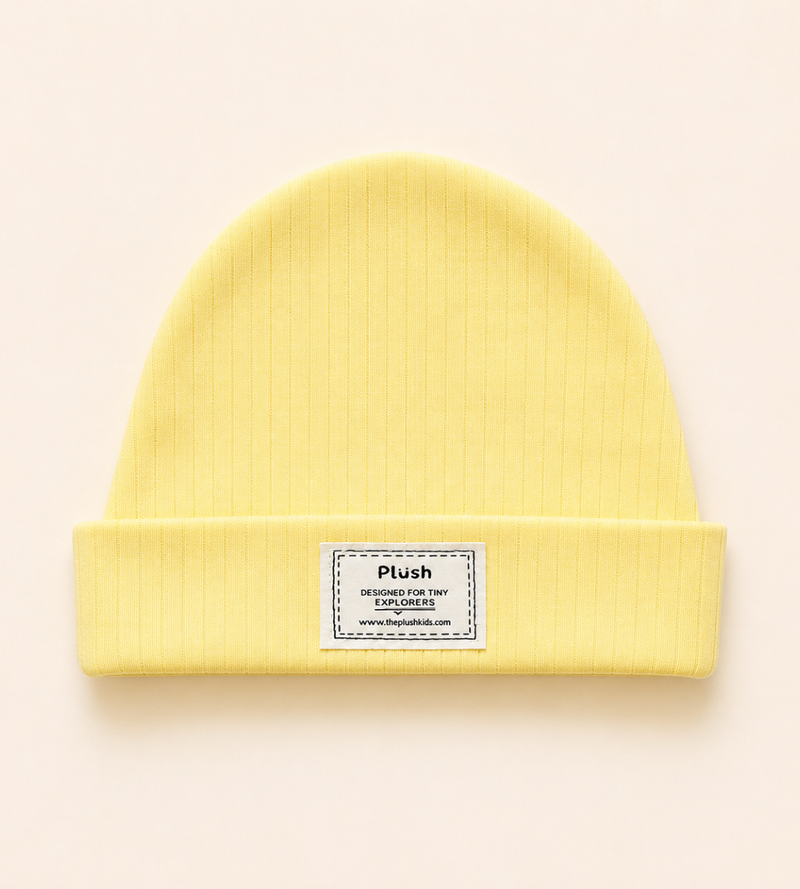 Butter Yellow Ribbed Beanie
