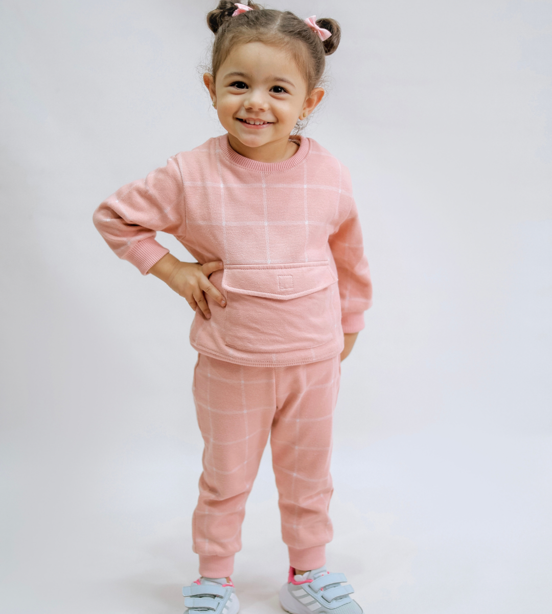 2-Piece Plaid Pink Set