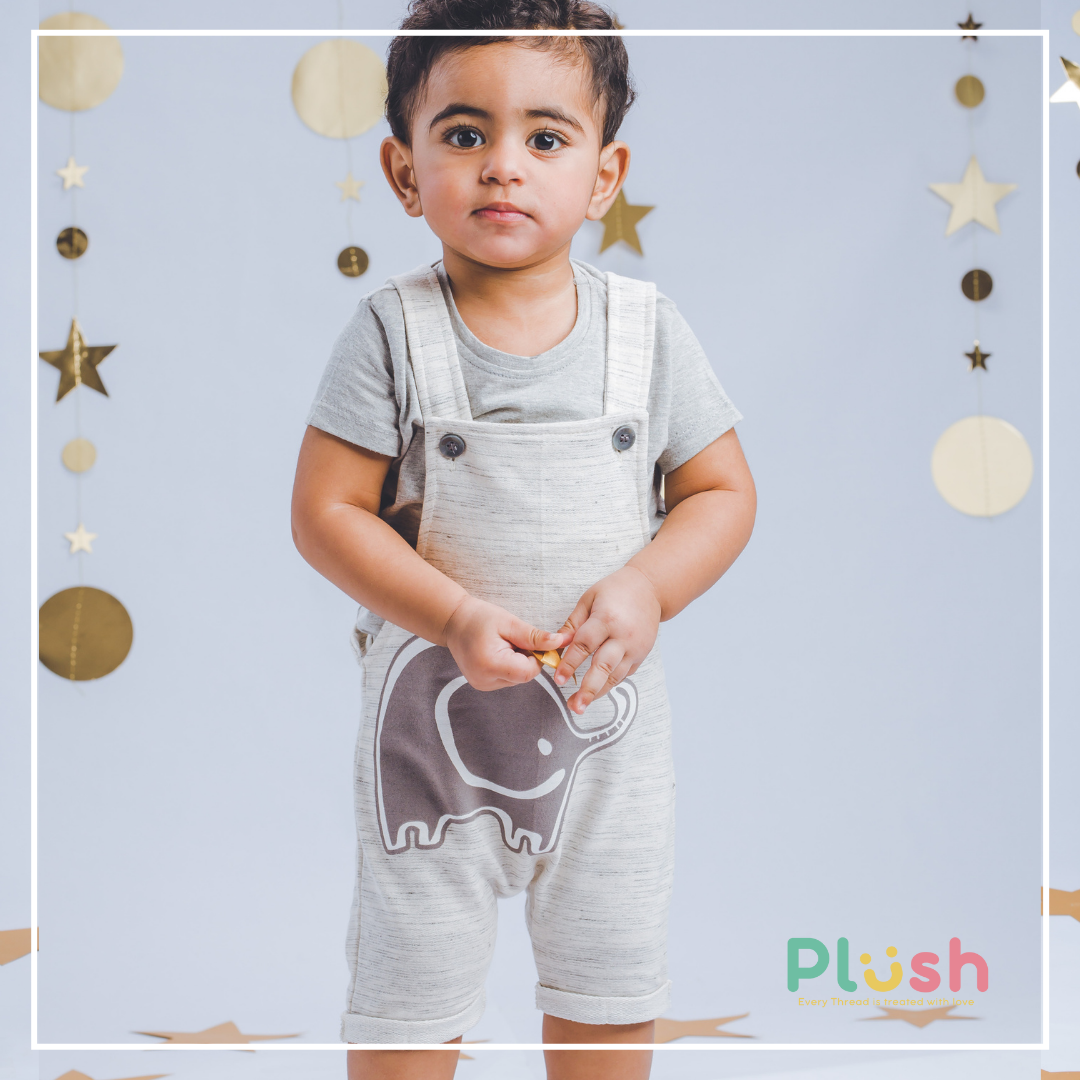 2-PIECE ELEPHANT DUNGAREES