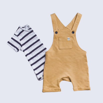 2-Piece dark beige dungarees